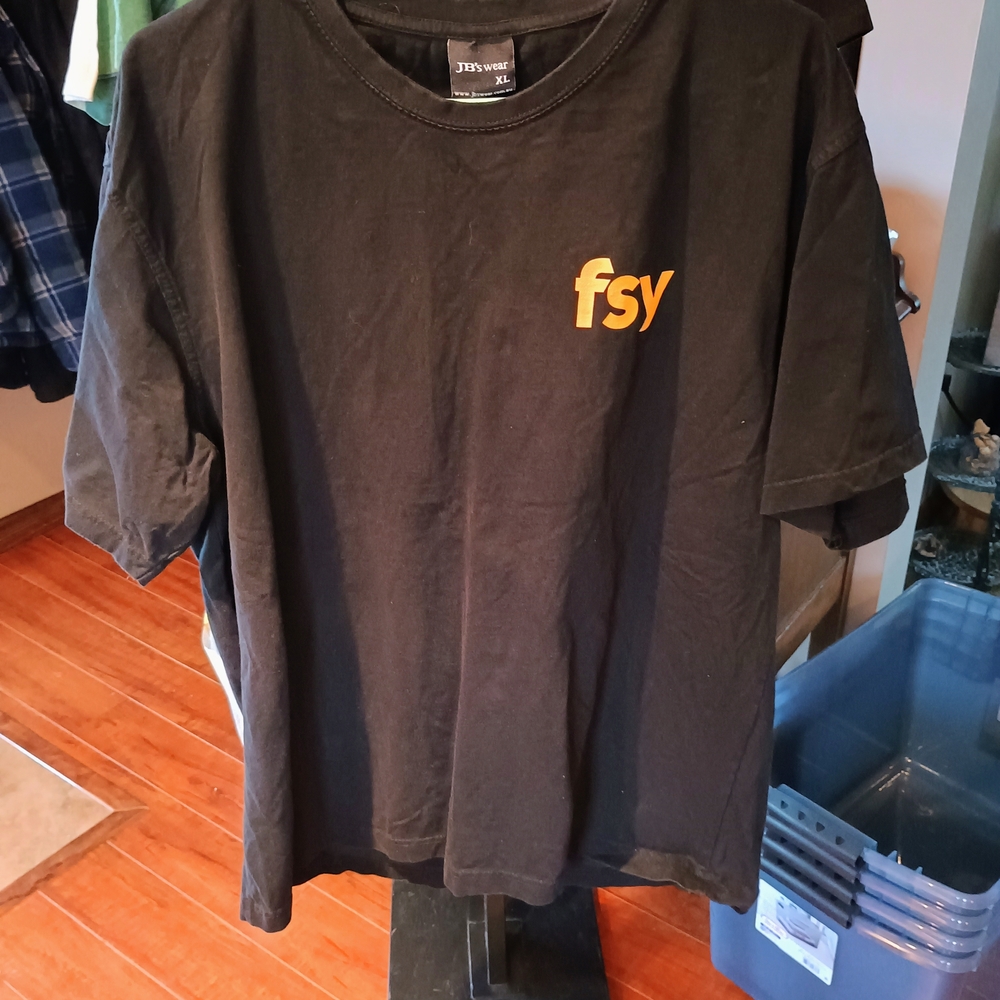 Fsy Black T-Shirt with Gold Logo Bin 18